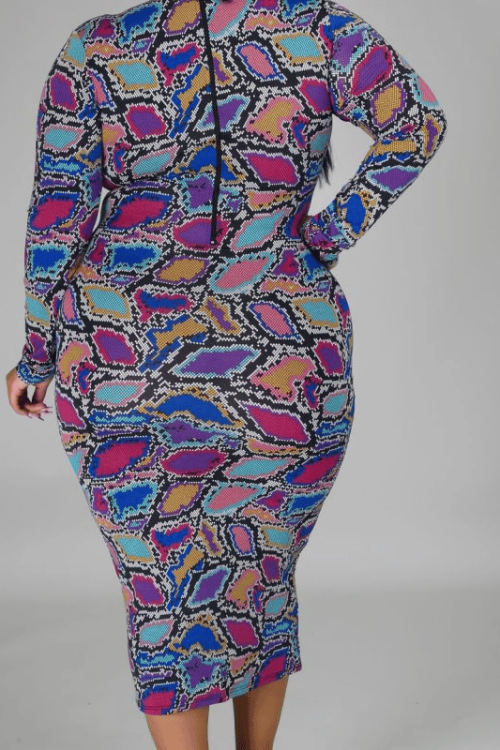 Print Bodycon Midi Dress for Women