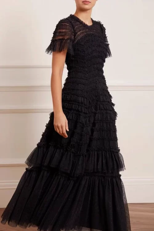 Women’s Elegant High Quality Black Evening Long Dress