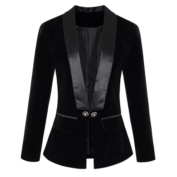 HIGH QUALITY Newest Runway 2023 Designer Blazer Women s Long Sleeve Velvet Blazer Jacket Outer Wear 1