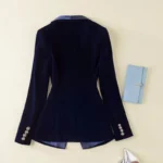 HIGH QUALITY Newest Runway 2023 Designer Blazer Women s Long Sleeve Velvet Blazer Jacket Outer Wear 3