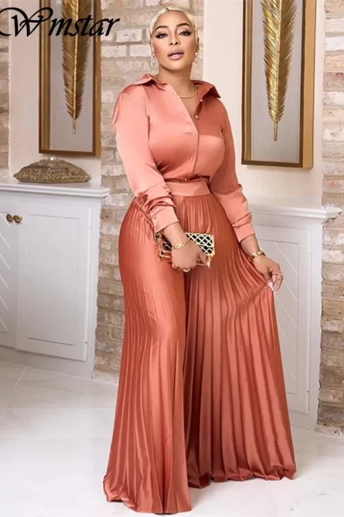 Women Sexy Open Back Top and Wide Leg Pants Sets