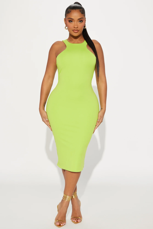 Arden Racerback Midi Dress – Lime