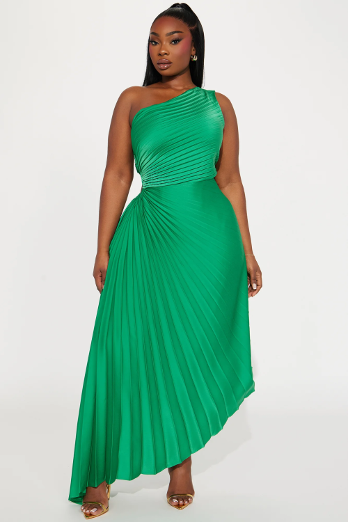 Athena One Shoulder Maxi Dress – Kelly Green