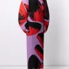 kf S160233110c1541c39b23710f8995f802V GVUW Ink Painting Pleated Dress Women Round Neck Long Sleeves Straight Loose Print Dresses Fashion Clothing