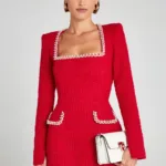 Beaded Elegant Short Dress - front view