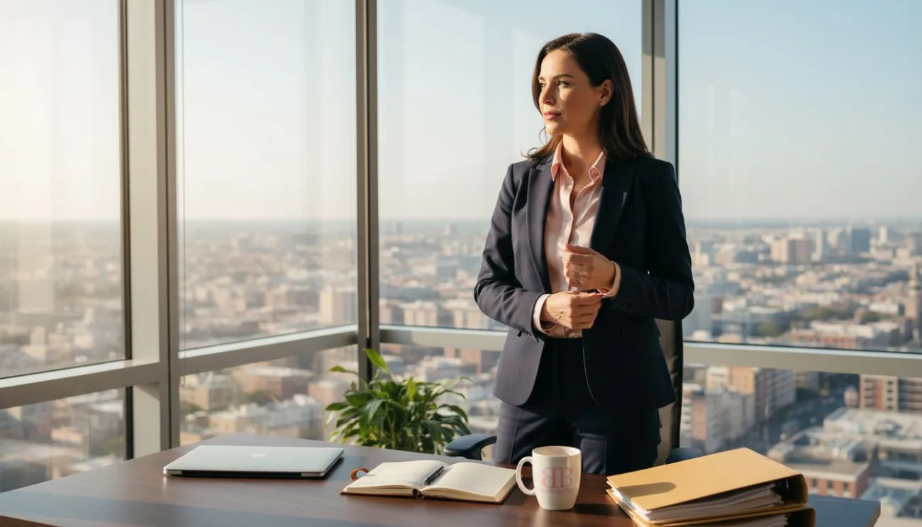 Executive power dressing in corner office