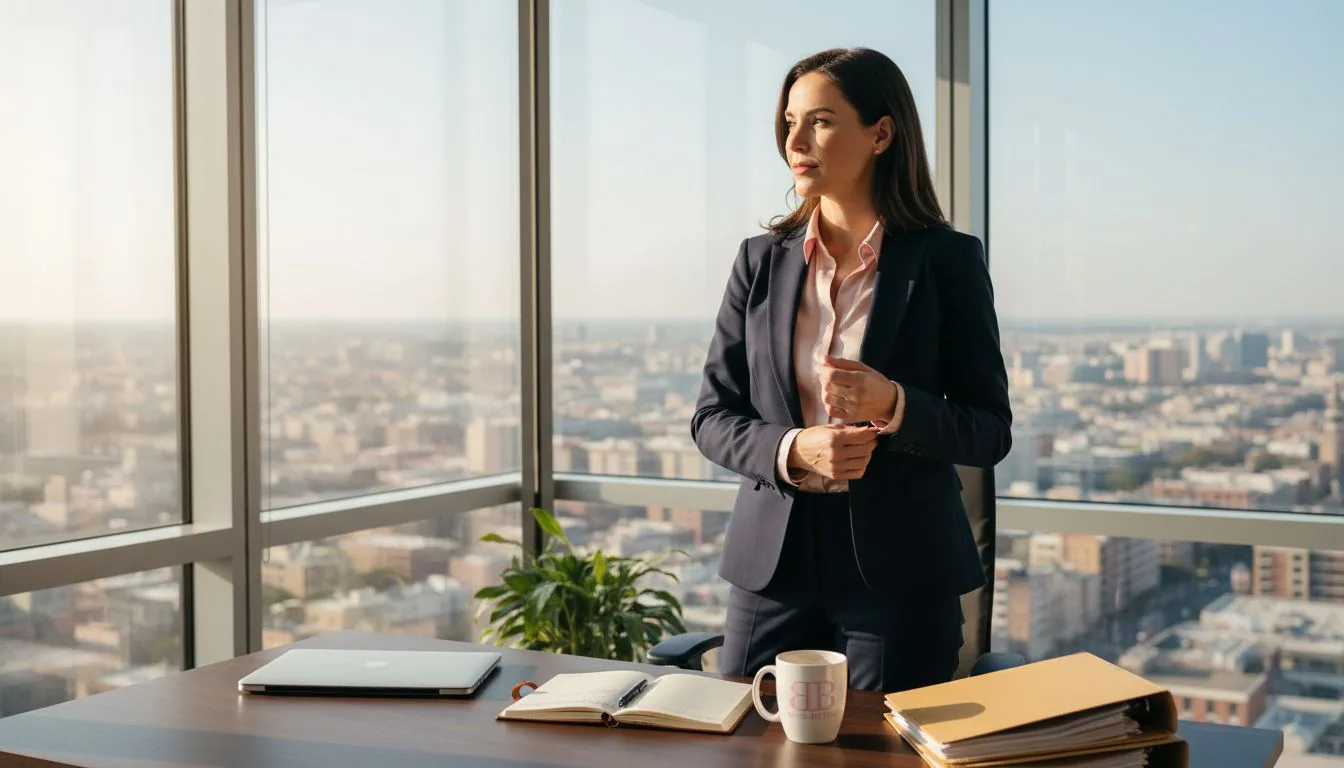 Executive power dressing in corner office