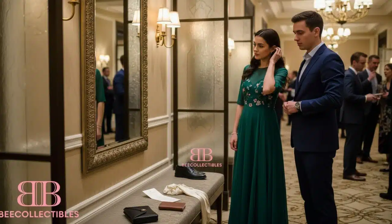 Dressed guests choosing colors before event