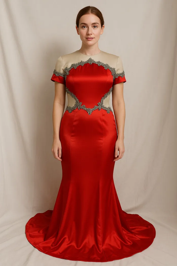 Affordable Mesh Dress: Elegant Satin Evening Style