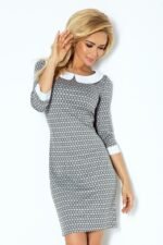 Dress with collar - gray maze 111-2-1