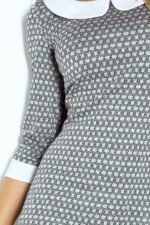 Dress with collar - gray maze 111-2-5
