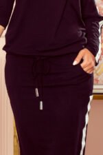 13-124 Sports dress with pockets - black + stripes-5