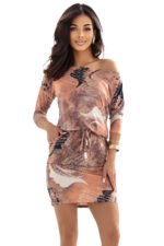 13-168 Sports dress with pockets and ties - copper pattern with inscriptions-10