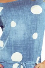 13-74 Sports dress - jeans in white polka dots-5
