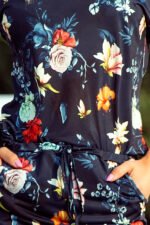 13-91 Sporty dress - colorful flowers on a dark blue background-6