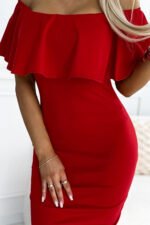 138-9 Marbella - Pencil dress "Spanish flu" - red-6