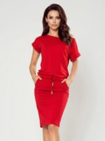 139-4 Short sleeve sport dress - red-5