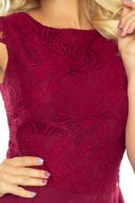 Dress MARTA with lace - Burgundy color 157-3-5