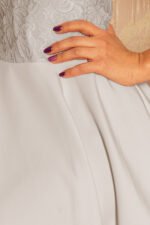157-6 Dress MARTA with lace - light grey-6
