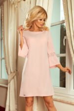 190-1 MARGARET dress with lace on the sleeves - pastel pink-1