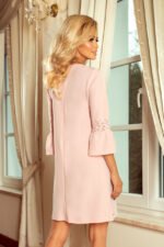 190-1 MARGARET dress with lace on the sleeves - pastel pink-4