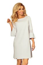 190-2 MARGARET dress with lace on the sleeves - light grey-5