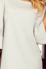 190-2 MARGARET dress with lace on the sleeves - light grey-6