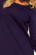 190-6 MARGARET dress with lace on the sleeves - Navy Blue-6