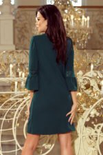 190-7 MARGARET dress with lace on the sleeves - dark green-4