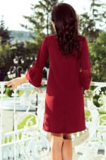 190-8 MARGARET dress with lace on the sleeves - Burgundy color-4
