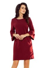 190-8 MARGARET dress with lace on the sleeves - Burgundy color-5