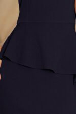 192-4 Elegant midi dress with frill - navy blue-6