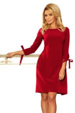 195-3 ALICE Dress with bows - Burgundy color-5