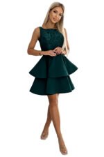 205-4 LAURA flared dress with lace - green-6