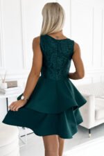 205-4 LAURA flared dress with lace - green-3