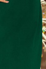 217-2 NEVA Trapezoidal dress with flared sleeves - dark green-6