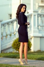 224-1 Sporty dress with a welt - dark blue-2
