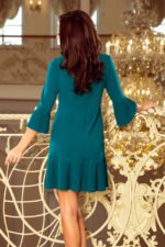 228-5 LUCY - pleated comfortable dress - Blue-4