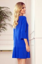 228-8 LUCY - pleated comfortable dress - Royal Blue-4