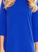 228-8 LUCY - pleated comfortable dress - Royal Blue-5