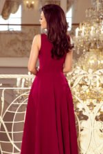 246-1 CINDY long dress with a neckline - burgundy-4