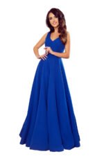 246-3 CINDY long dress with a neckline - classic blue-6