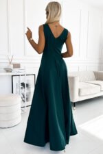 246-5 CINDY long elegant dress with a neckline - green-3
