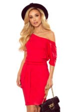 249-3 CASSIE - dress with short sleeves - red-6