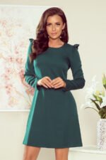 264-1 NELL Trapezoidal dress with frills - green-1