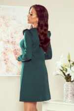 264-1 NELL Trapezoidal dress with frills - green-4