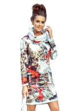 282-1 IRENE Turtleneck dress - colorful pattern-9