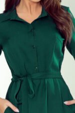 286-1 SANDY Flared shirt dress - green-5