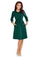 286-1 SANDY Flared shirt dress - green-7