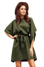 287-13 SOFIA Butterfly dress - KHAKI-7
